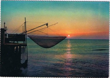 Italy Postcard Cattolica Day Break Fishing Net Sunrise