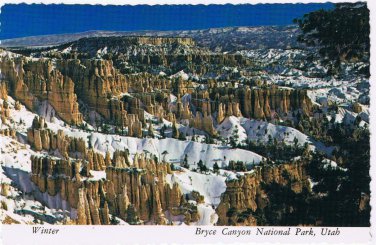 Utah Postcard Bryce Canyon National Park Winter