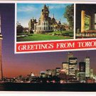 Ontario Postcard Toronto Multi View CN Tower City Hall Casa Loma Skyline
