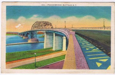 New York Postcard Buffalo Peace Bridge