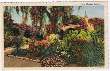 California Postcard Mission San Juan Capistrano Flowers