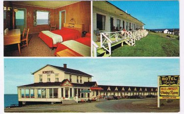 Quebec Postcard Madeleine Centre Hotel Motel Du Rocher