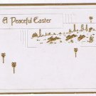 Holiday Postcard Peaceful Easter White Gold Embossed 1914