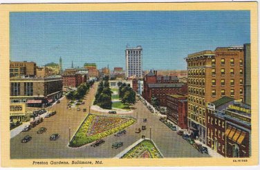 Maryland Postcard Baltimore Preston Gardens