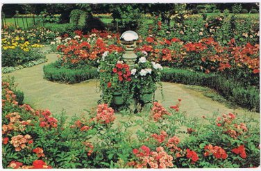 British Columbia BC Postcard Victoria Butchart Gardens Gazing Ball