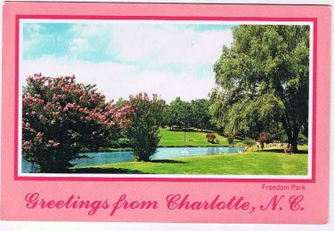 North Carolina Postcard Charlotte Freedom Park