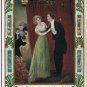Holiday Postcard Embossed Christmas Bells Horseshoes Couple Dancing