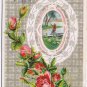 Greeting Postcard Embossed Best Birthday Wishes Roses Boat