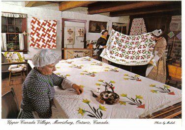 Ontario Postcard Morrisburg Upper Canada Village Quilting Ross Boffin House