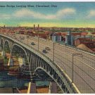 Ohio Postcard Cleveland Main Avenue Bridge Looking West 1954