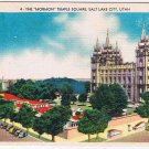 Utah Postcard Salt Lake City Mormon Temple Square 1953