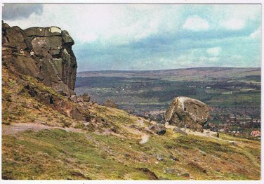 United Kingdom UK Postcard Ilkley Yorkshire Cow & Calf Rocks Rombald's Moor