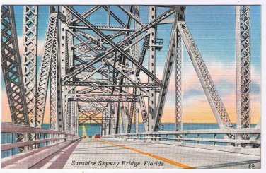 Florida Postcard Sunshine Skyway Bridge Main Span