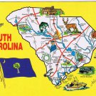 South Carolina Postcard State Pictoral Map
