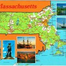 Massachusetts Postcard Pictoral State Map & Multi View