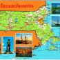 Massachusetts Postcard Pictoral State Map & Multi View
