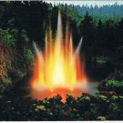British Columbia BC Postcard Victoria Butchart Gardens Ross Fountain Illuminated