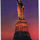 New York Postcard NYC Statue Of Liberty At Night