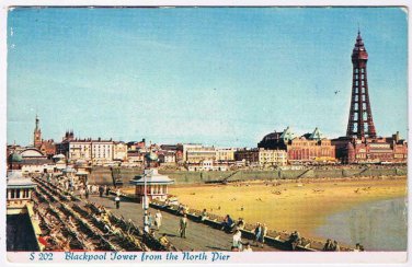 United Kingdom UK Postcard Blackpool Tower From North Pier