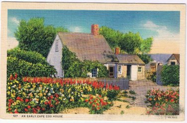 Massachusetts Postcard Cape Cod Early House