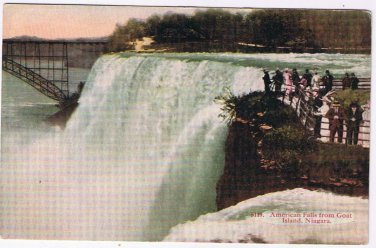 New York Postcard American Falls From Goat Island HH Tammen