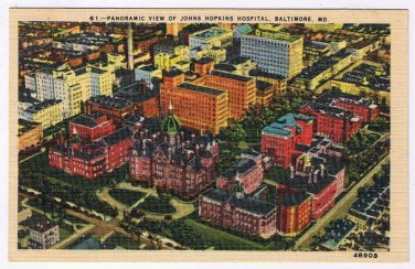 Maryland Postcard Baltimore Panoramic View Johns Hopkins Hospital