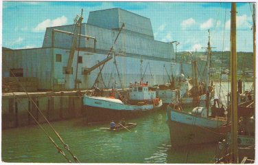Quebec Postcard Riviere du Renard Fox River La Gasperie Fishing Draggers