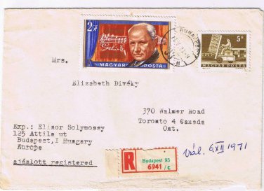 Stamps Art Hungary Envelope Budapest Musician Composer