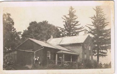 Acrhctecture Postcard RPPC Canada Brick & Wood House In Forest Setting