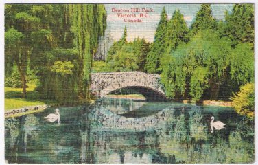 British Columbai BC Postcard Victoria Beacon Hill Park