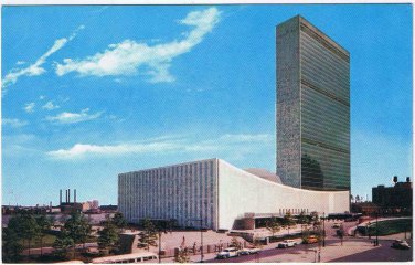 Postcard United Nations Building NYC New York