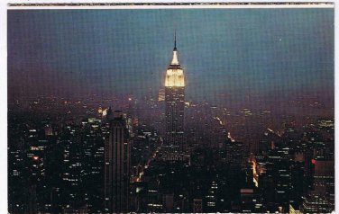 Postcard Panoramic View NYC Observation Roof Atop RCA Building New York