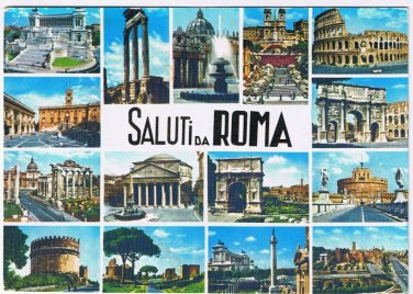 Postcard Greetings From Saluti Da Roma Rome Multi View
