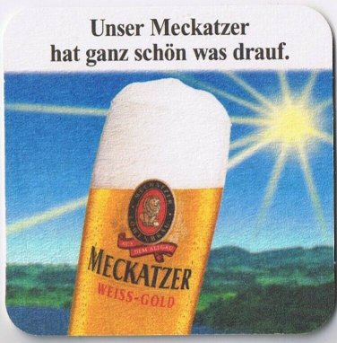 Meckatzer Beer Weiss Gold Coaster