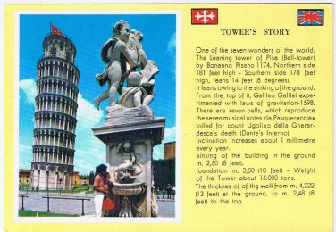 Italy Postcard Pisa Leaning Tower Story
