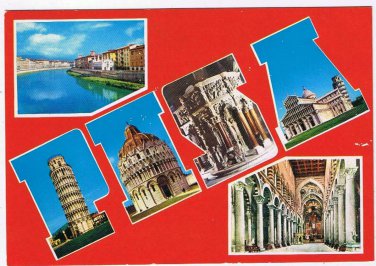 Italy Postcard Pisa Leaning Big Letter Multi View