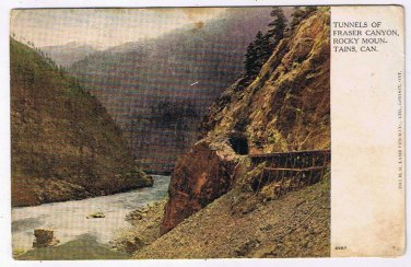 British Columbia BC Postcard Tunnels Of Fraser Canyon Rocky Mountains Warwick Br