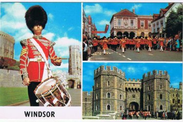 Postcard Windsor Sargeant Drummer Guards Band Henry VIII Gateway UK