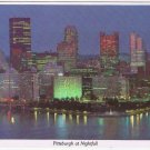 Postcard Pittsburgh City Lights At Nightfall