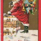 Postcard Embossed Merry Christmas Santa Claus No Belt