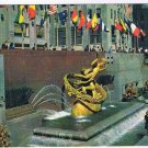 New York Postcard NYC Prometheus Statue Plaza Rockefeller Center