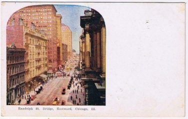 Illinois Postcard Chicago Randolph St Bridge Eastward 1908