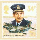 United Kingdom Postcard Stamps Royal Air Force 1986 34p Mosquito Lord Portal