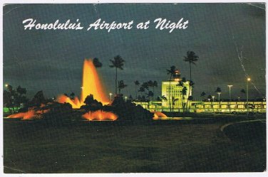 Postcard Honolulu Airport At Night