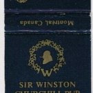 Matchbook Cover Sir Winston Churchill Pub Winnie Montreal Quebec