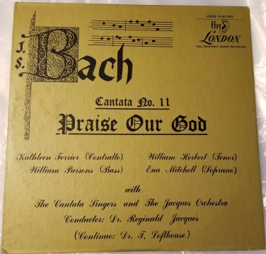Kathleen Ferrier Bach Cantata No 1 Praise Out God London 33 RPM Micogroove