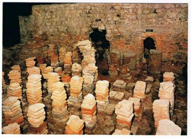 Bath England UK Postcard Roman Baths West Baths Hypocaust Room