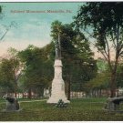 Postcard Soldiers Monument Meadville Pennsylvania Leighton & Valentine