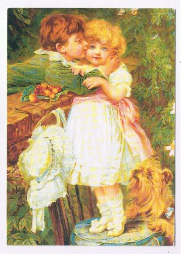 Art Postcard Frederick Morgan Over The Garden Wall Woman's Weekly