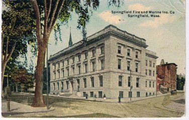 Massachusetts Postcard Springfield Fire & Marine Insurance Co 1911